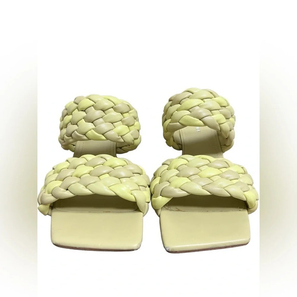 Yellow braided square toe heels - Picture 6 of 7